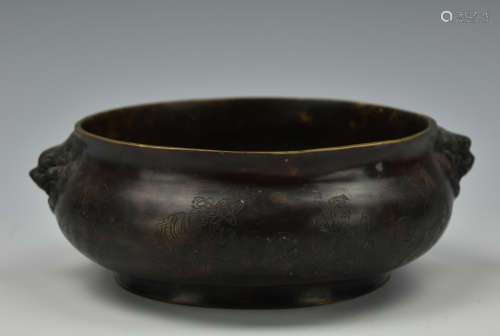 Chinese Bronze Censer, Qing Dynasty