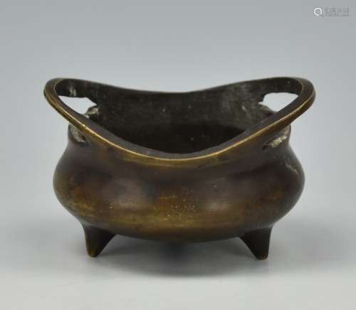 Small Chinese Bronze Censer, Qing D.