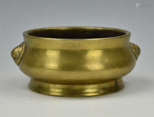 Chinese Gilt Bronze Censer, Qing Dynasty