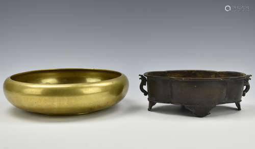 Two Chinese Bronze Censer,19-20th C.