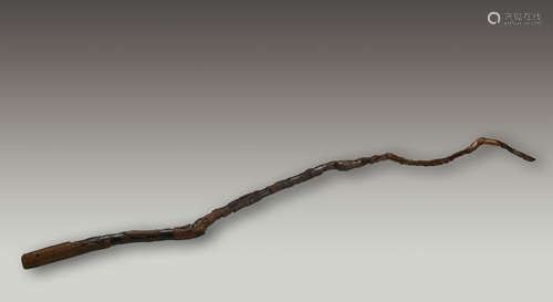 Chinese Bamboo Carved Walking Stick,Qing D.