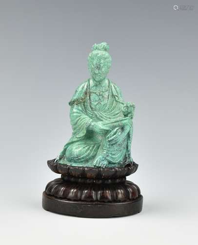 Chinese Turquoise Stone Figure, Qing Dynasty