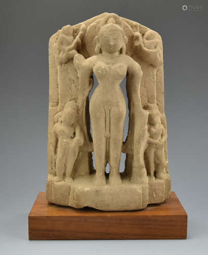 Sandstone Carving of Female Deity