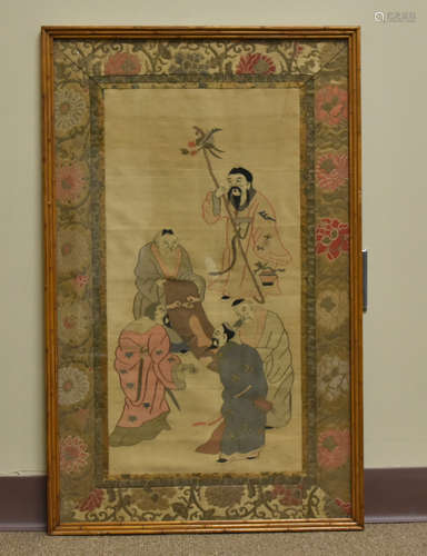 Chinese Framed Silk Kesi Embroidery of Scholars