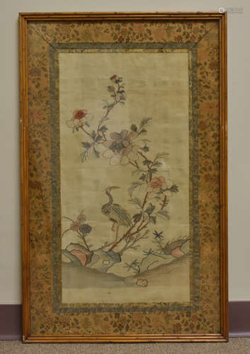 Chinese Framed Silk 