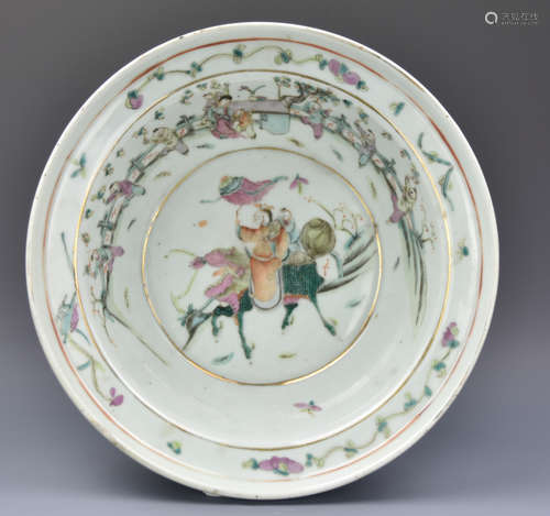 Large Chinese Famille Rose Bowl,19th C.