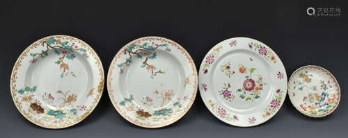 (4)Four Chinese Famille Rose Dishes,18th C.