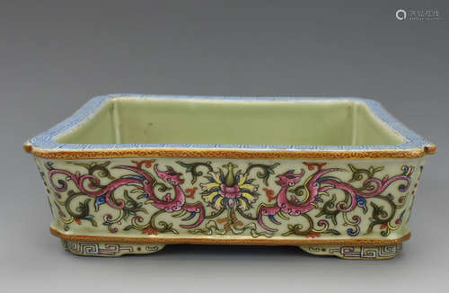 Chinese Rectangular Walled Dish w/ Daoguang Mark