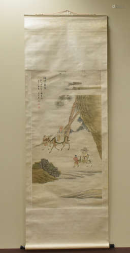 Chinese Water Painting: Shou, Deer & Peach