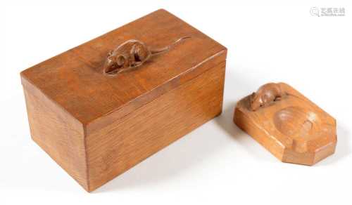 Robert 'Mouseman' Thompson box and ashtray