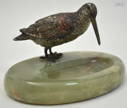 Cold painted bronze woodcock