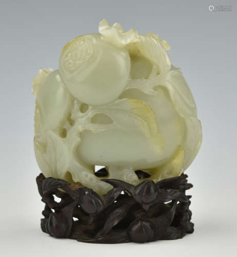 Chinese Carved Jade Ornament of Pomegranate,Qing D