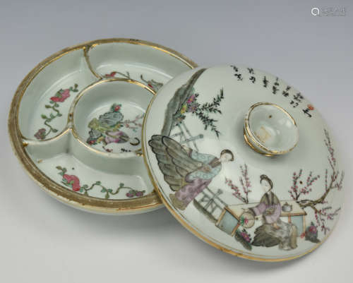 Chinese Qianjiang Porcelain Box & Cover, ROC P.