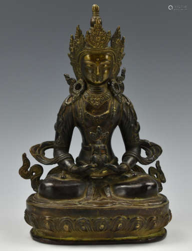 Chinese Seated Bronze Buddha, 18th C.