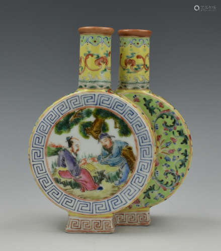 Chinese Famille Rose Double Vase,19-20th C.