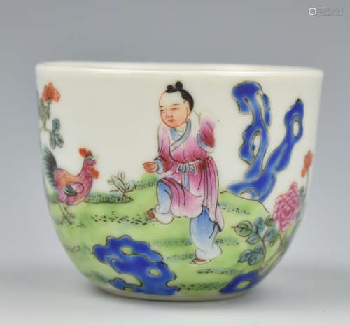 Chinese Famille Rose Chicken Cup,ROC Period