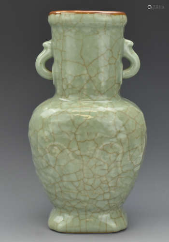 Chinese Celadon & Ge Type Vase,19-20th C.