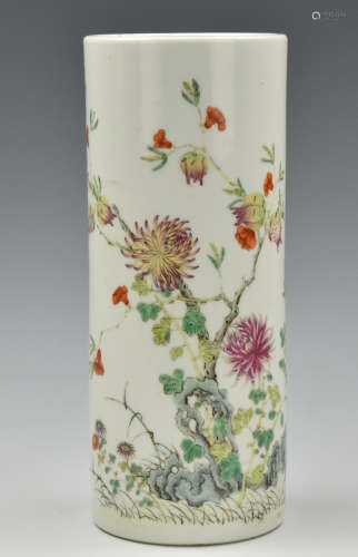 Chinese Famille Rose Hat Stand Vase,19th C.