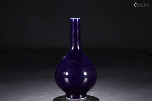 QIANLONG MARK BLUE GLAZE VASE