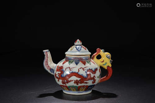 A WUCAI TEAPOT