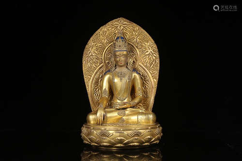 TIBETAN GILT BRONZE BUDDHA