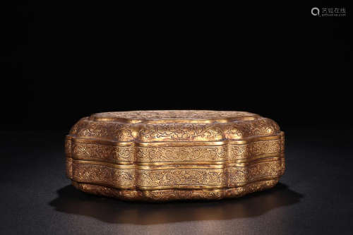 GILT TWINE FLOWER CAPPING BOX