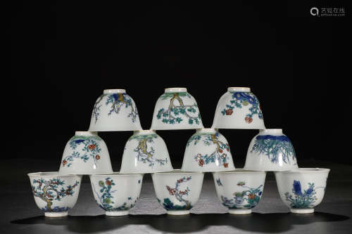 KANGXI' MARK DOUCAI POETRY PATTERN CUP