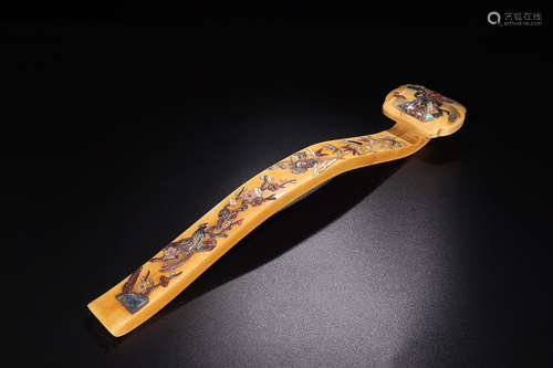 RARE MATERIAL RUYI WITH TREASURE INLAID