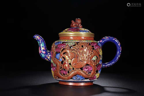 ENAMEL ZISHA TEAPOT