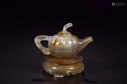 AMBER PUPKIN TEAPOT