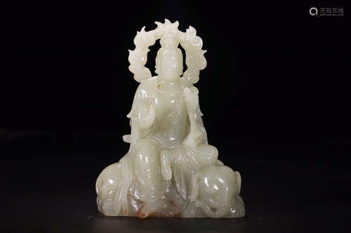 HETIAN JADE BODHISATTVA ORNAMENT