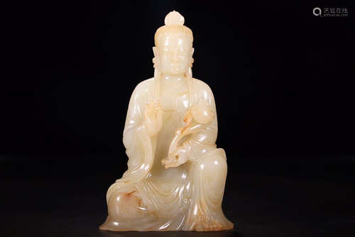 HETIAN JADE FIGURE OF GUANYIN