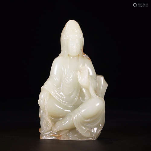 HETIAN JADE FIGURE OF GUANYIN