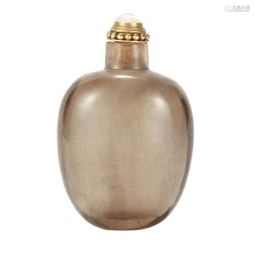 Chinese Smoky Rock Crystal Snuff Bottle