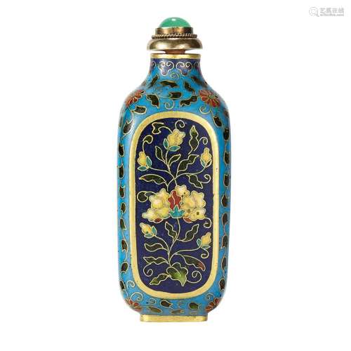 Chinese Cloisonné Enamel and Gilt-Metal Snuff Bottle