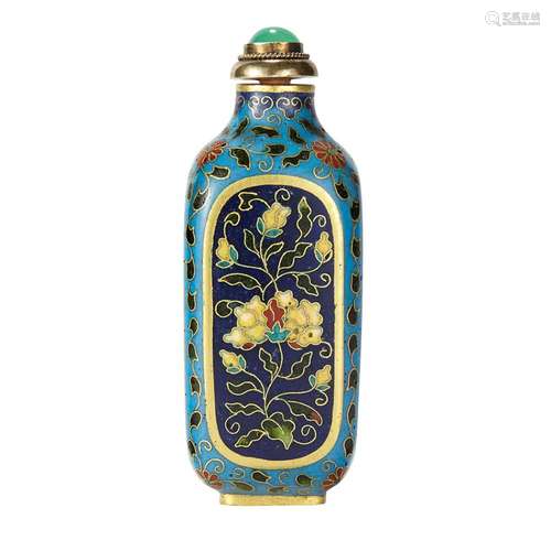 Chinese Cloisonné Enamel and Gilt-Metal Snuff Bottle