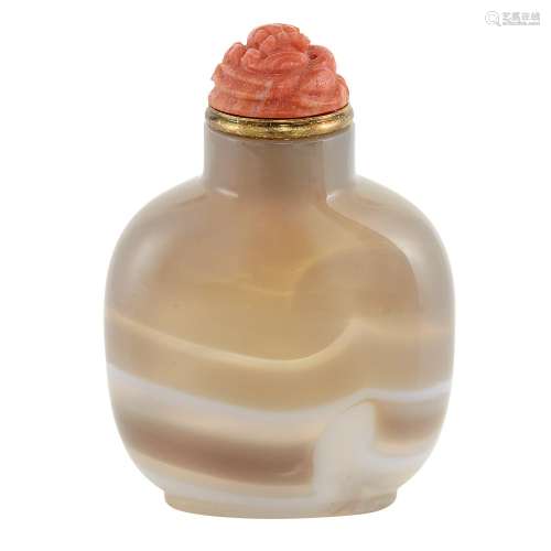 Chinese Banded Agate Snuff Bottle