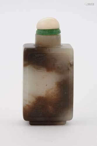 Chinese Celadon and Brown Jade Snuff Bottle
