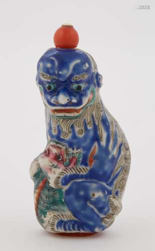 Chinese Molded Porcelain Snuff Bottle