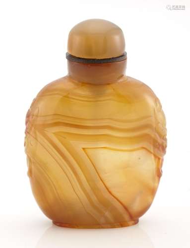 Chinese Banded Agate Snuff Bottle