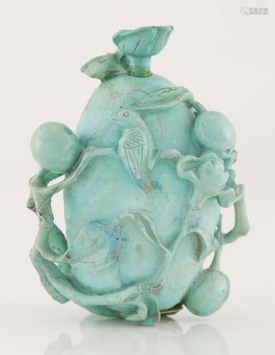 Chinese Carved Turquoise Snuff Bottle