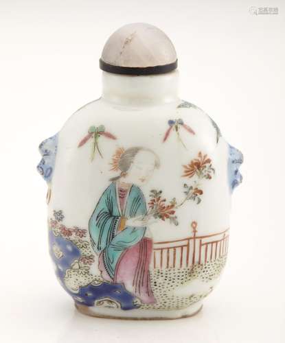 Chinese Enameled Porcelain Snuff Bottle