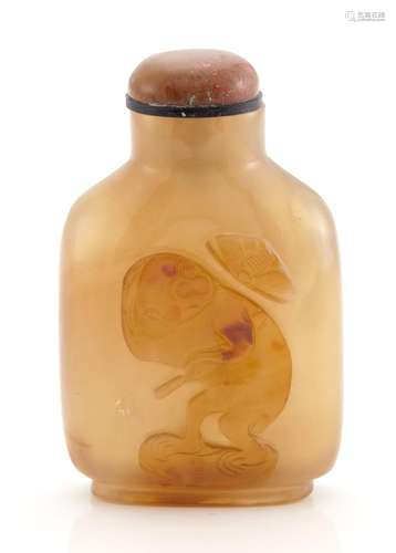 Chinese Cameo Agate Snuff Bottle