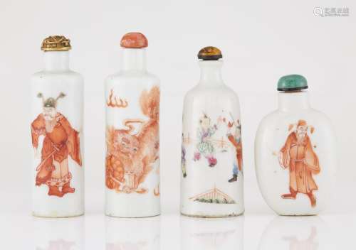 Group of Four Chinese Porcelain Snuff Bottles