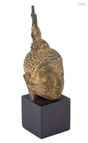 Thai Gilt-Bronze Head of Buddha
