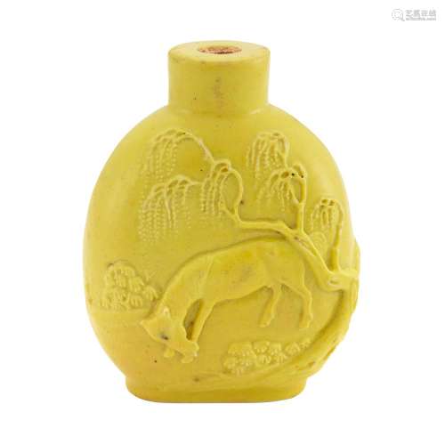 Chinese Yellow Glazed Porcelain Snuff Bottle