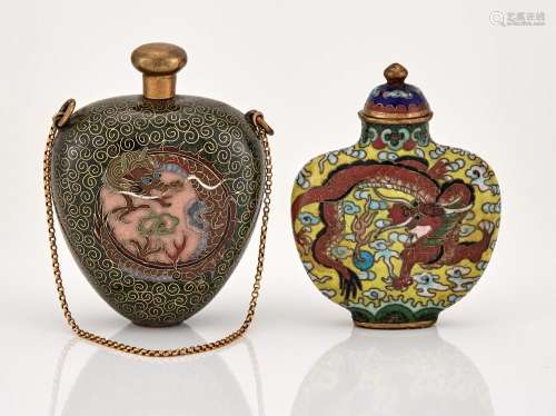 Two Chinese Cloisonne Snuff Bottles