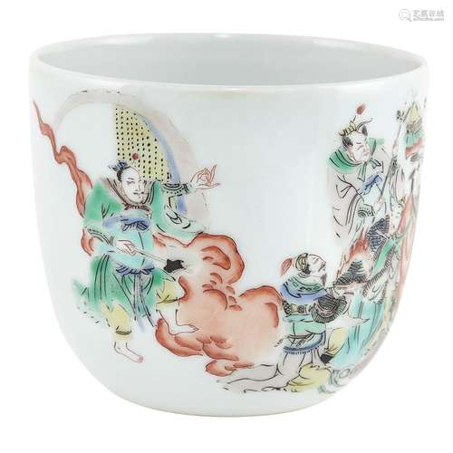 Chinese Famille Verte Glazed Porcelain Cup