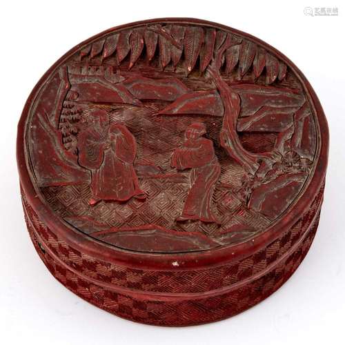 Chinese Cinnabar Lacquer Covered Box