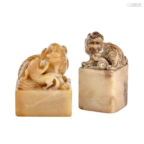 Two Chinese Soapstone Seals